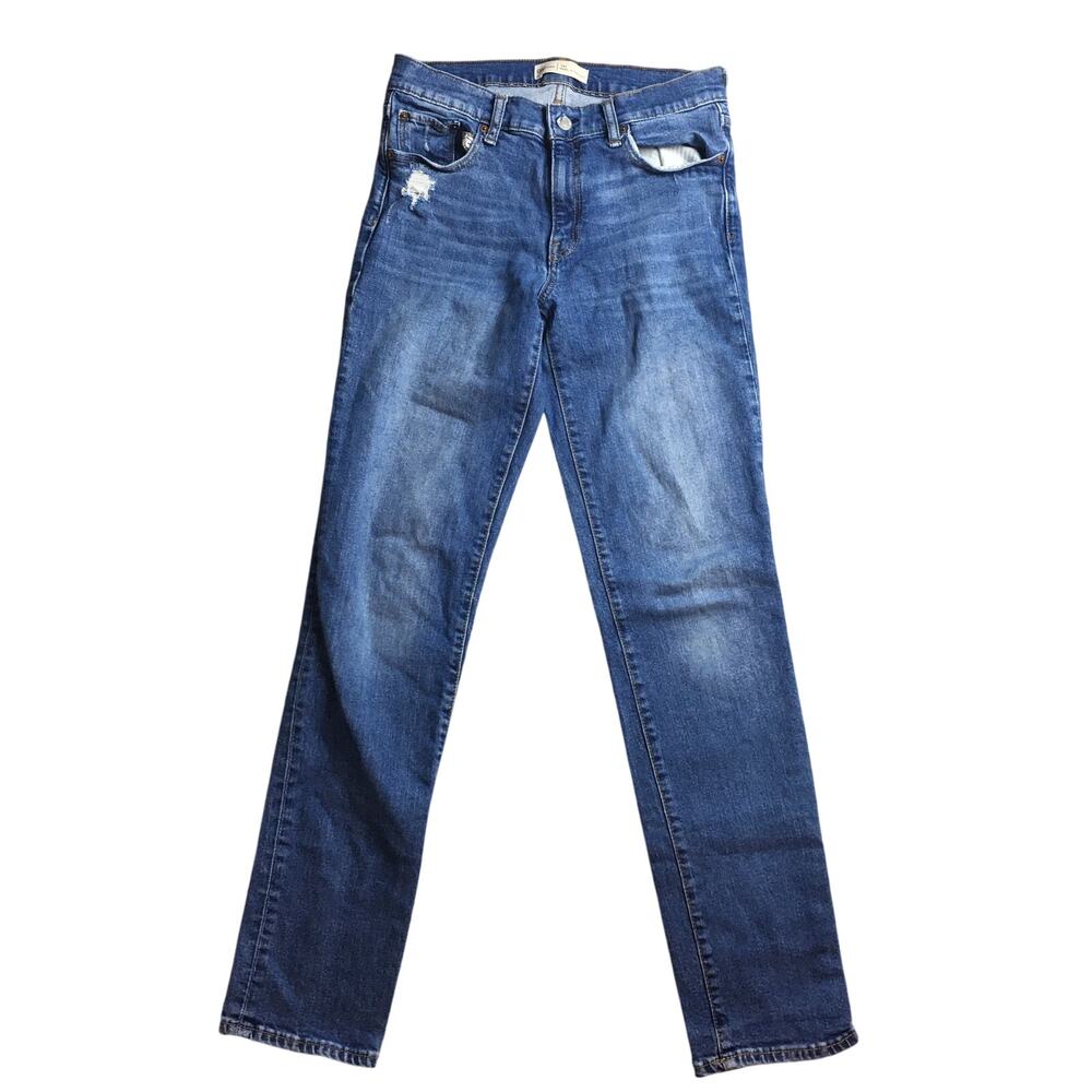 Gap Jeans Women Light Medium Wash Real Straight Jeans 28L 6 Long Denim
